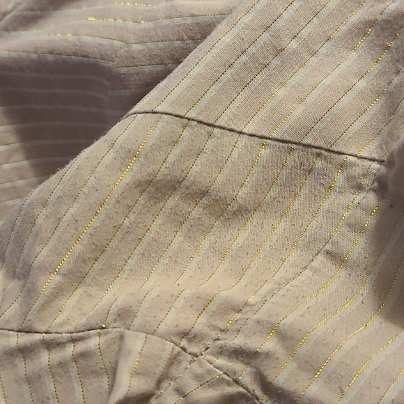 7th Avenue NY&C Button-Up, Blush Pink w/ White and Shimmer Pinstripes, Size XL - Picture 7 of 7